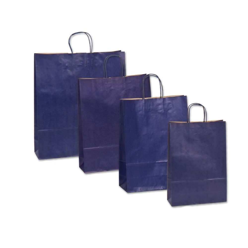 Τσάντα Χάρτινη με Στριφτό Χεράκι, Μπλε, 25 τμx.